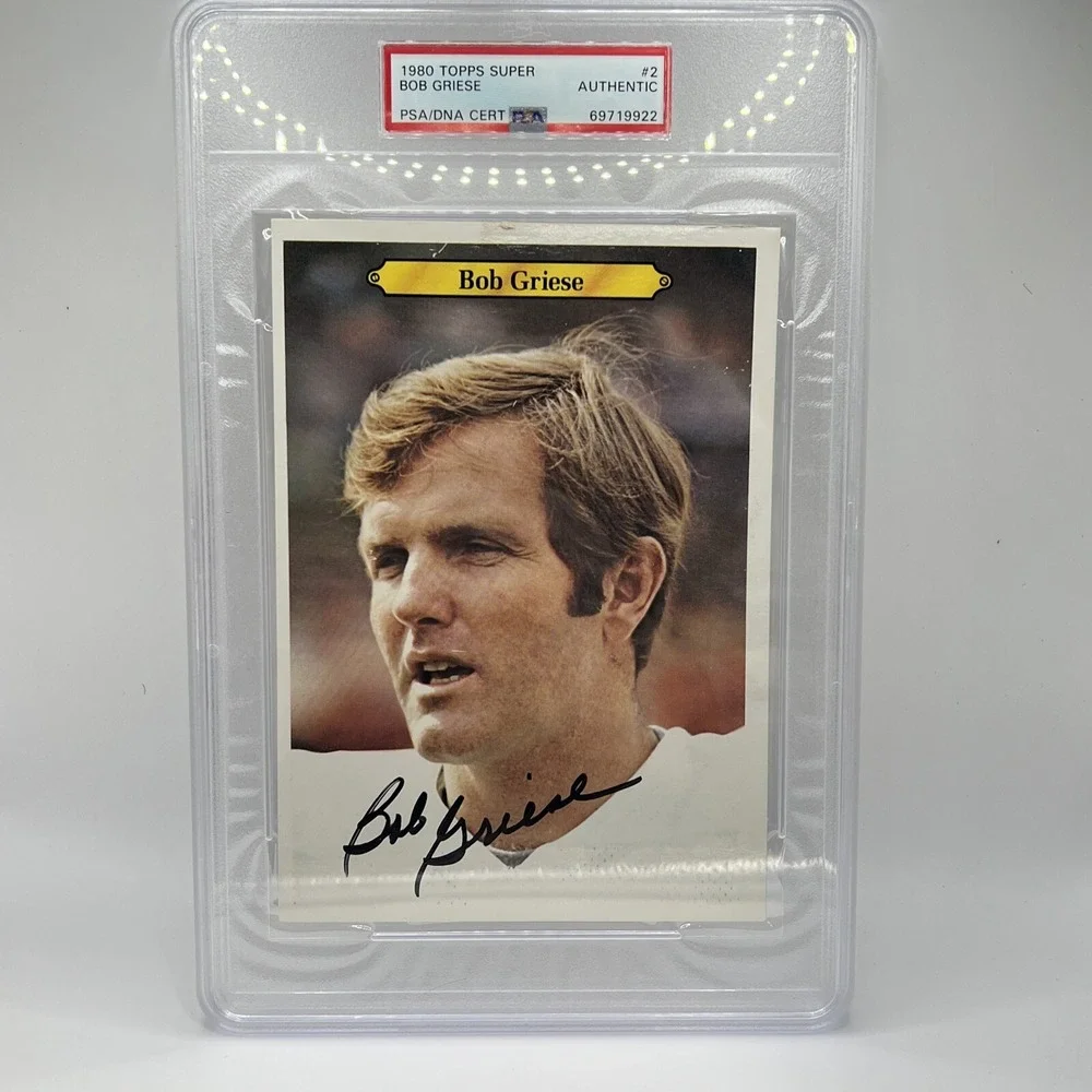 1980 Topps SUPER Football #2‎ BOB GRIESE PSA Authentic Auto Miami Dolphins POP 1